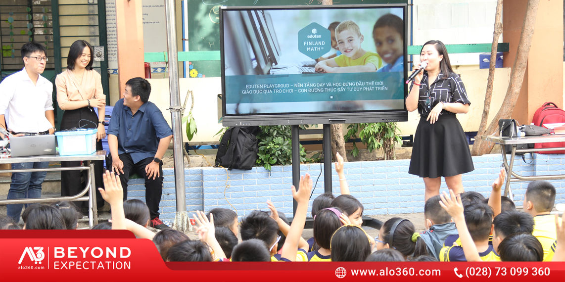 ALO360 giới thiệu sản phẩm màn hình cảm ứng cho Giáo dục tại Trường Tiểu học Lý Nhơn _ Quận 4